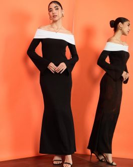 Little Wish - Off-Shoulder Bodycon Maxi Dress ? Elegant & Stretchable Fit