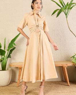 Little Wish - Ring Accent Shirt Dress ? Modern & Edgy