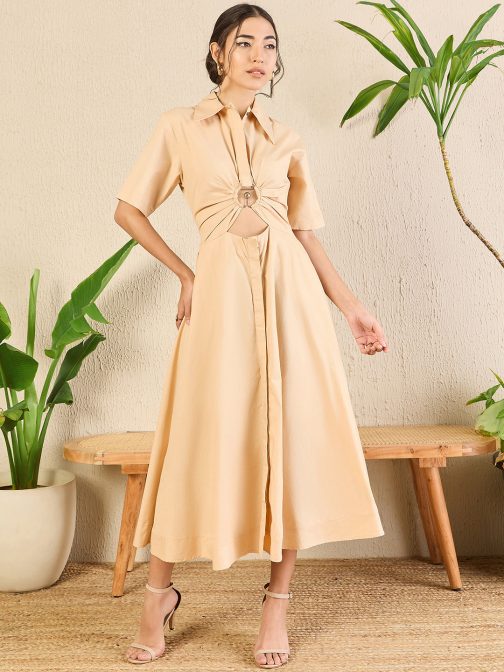 Little Wish - Ring Accent Shirt Dress ? Modern & Edgy