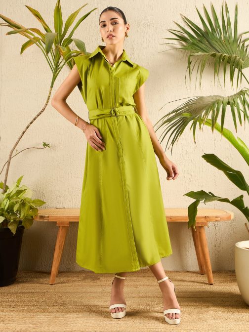 Little Wish - Belted Cotton Poplin Shirt Dress ? Classic & Tailored Look