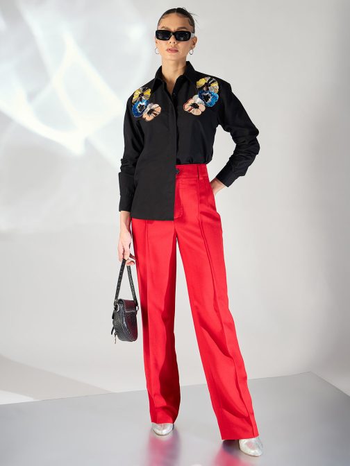 Little Wish - Sequinned Appliqu? Cotton Shirt ? Subtle Glam & Chic