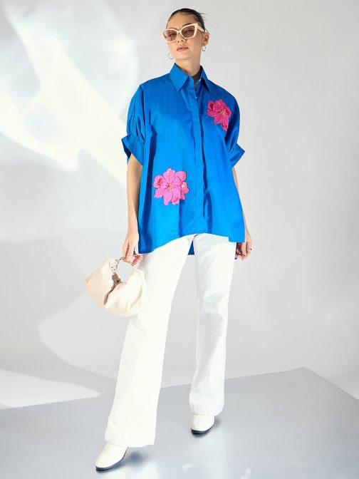 Little Wish - Antifit Embellished Cotton Shirt ? Laid-Back & Stylish