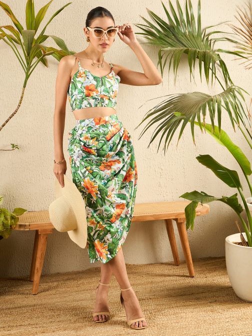 Little Wish - Crop Top & Gathered Midi Skirt Set ? Feminine & Trendy