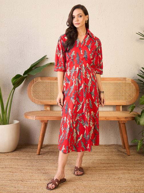 Little Wish - Pleated Cotton Midi Dress ? Casual & Stylish