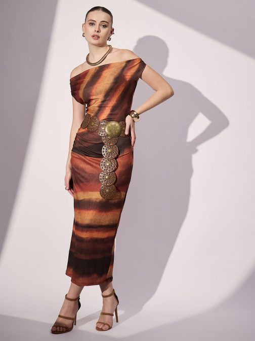 Little Wish - Stretchable Off-Shoulder Drape Dress ? Elegant & Modern