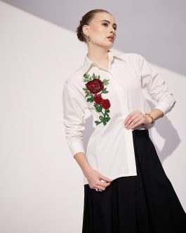 Little Wish - Sequinned Appliqu? Cotton Shirt ? Shimmery & Dressy Touch
