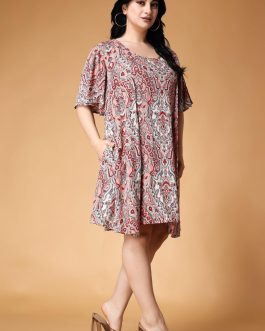 Little Wish - Rangoli Printed Dress with Shrug ? Traditional Ethnic Printed Layered Dress
