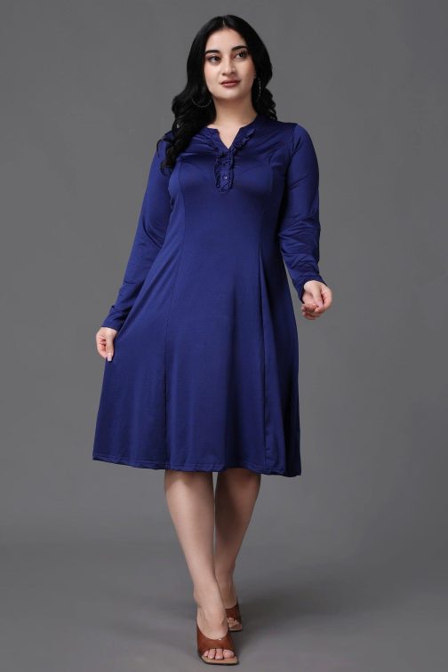 Little Wish - Solid Dress with Long Sleeves ? Chic Modest Full Sleeve Dress