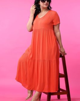 Little Wish - Solid Multilayered Dress ? Tiered Maxi Dress for Casual & Party Wear