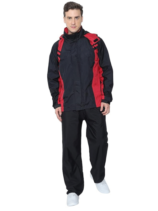 Men's Lightweight Waterproof Rain Suit – Top & Bottom Set with Adjustable Hood and Back Reflector for Night Safety