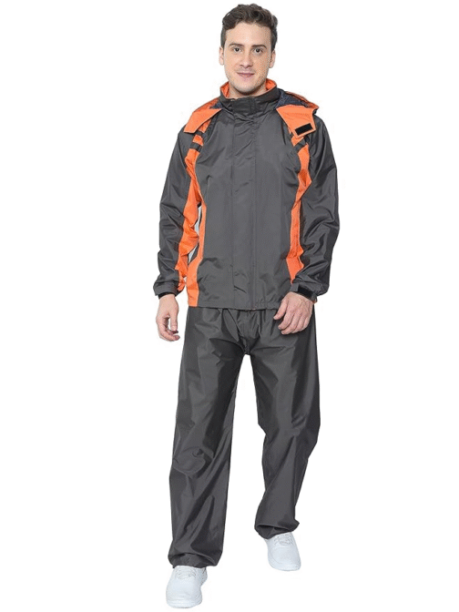 Waterproof Rain Suit for Men – 2-Piece Lightweight Hooded Set with Back Reflector for Enhanced Night Visibility