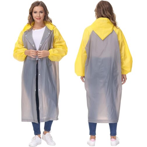 Transparent Hooded Poncho Raincoat – Waterproof Rain Jacket with Sleeves for Men & Women, Ideal for Travel & Camping (Copy)