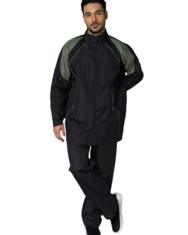 Premium Raincoat for Men – Water-Resistant Riding Suit with Adjustable Hood, Secure Pockets & 360° Reflective Visibility