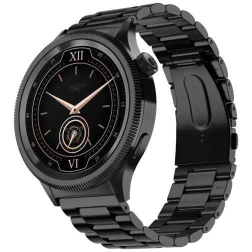 Elite Black Premium Vortex Plus Smartwatch | 1.46” AMOLED, AoD, Health Suite & Metallic Finish