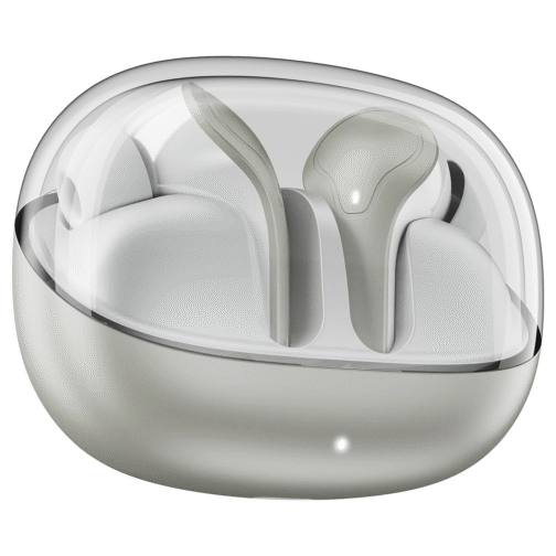 White Airdopes Plus 311 – Stylish Glass-Finish Bluetooth Earbuds with 50H Battery