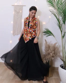 Black Kurta Set with Embroidered Jacket | Limited Navratri Special Festival Outfit