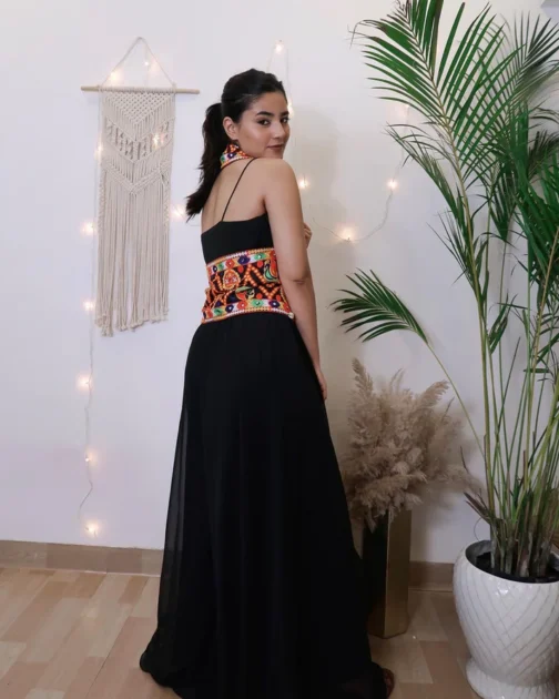 Black Kurta Set with Embroidered Jacket | Limited Navratri Special Festival Outfit - Image 2