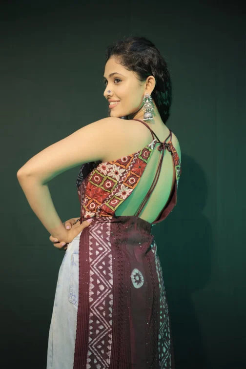 Trendy Spaghetti Strap Kurta with Traditional Kutchi Embroidery