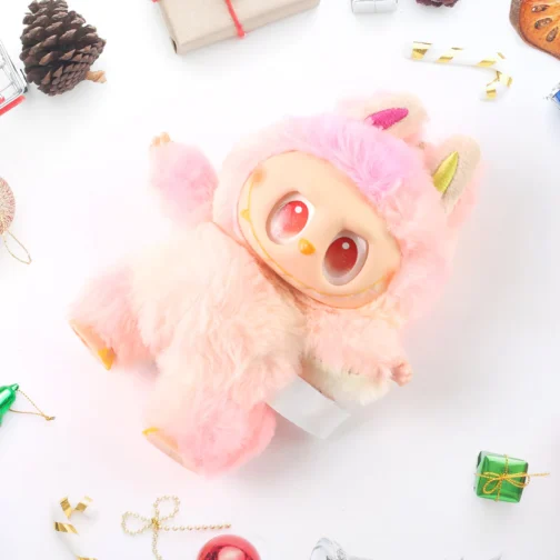 Collectible Pink Labubu Plush Keychain | Official The Monsters Cartoon Toy Charm for Bags & Keys