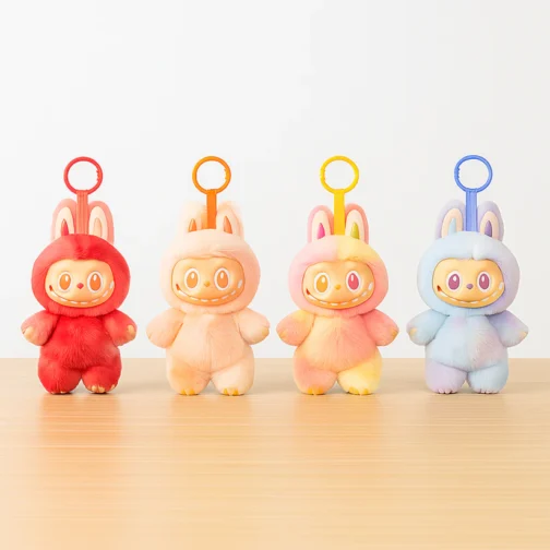 Collector's Labubu Plush Keychain Assortment (4-Pack) | Mini Cartoon Doll Keyrings for Handbags & More - Image 2