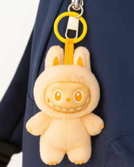 Labubu Doll Plush Keychain Set (4-Pack) | Collectible Cartoon Toy Keyrings with Hooks | Mixed Designs for Bags & Keys
