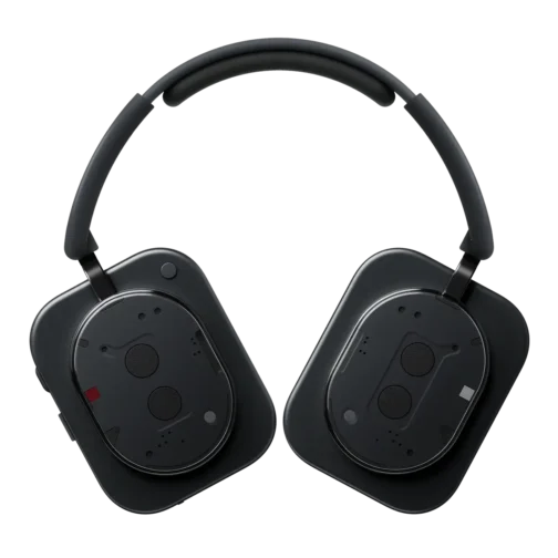 Latest Headphone 1 – Black Premium Transparent Wireless Earbuds with ANC & Wireless Charging