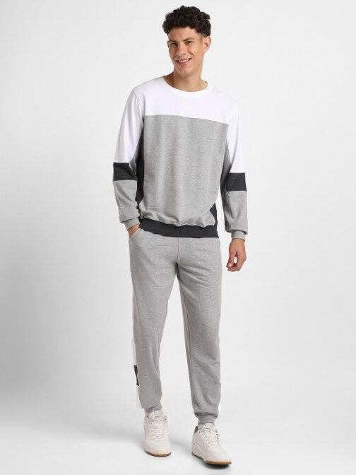 Colourblocked Pure Cotton Sweatshirt & Joggers Co-Ords