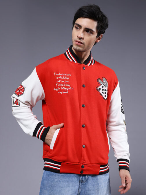 Cards Men Embroidered Varsity Bomber Jacket ? Stylish Urban Outerwear - Image 2