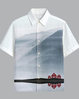 White Printed Half Sleeve Shirt for Men Premium Cotton Casual Wear