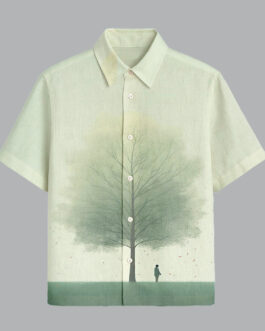 Pista Green Printed Half Sleeve Shirt for Men Trendy Minimal Look