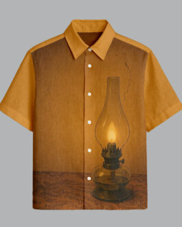 Mustard Stylish Printed Half Sleeve Shirt for Men Summer Ready Look