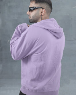 Solid Men Drop Shoulder Premium Terry Hoodie ? Lilac Minimal Oversized Hoodie
