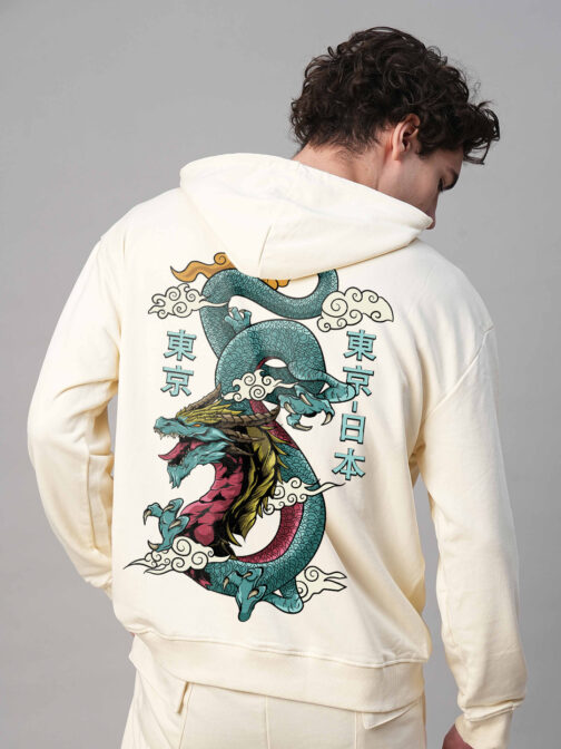 Dragonite Men Drop Shoulder Premium Terry Hoodie ? Cool Anime Graphic Oversized Hoodie - Image 2