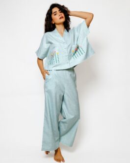 Relaxed Fit Sage Green Co-ord Lounge Set, Oversized Women's Loungewear