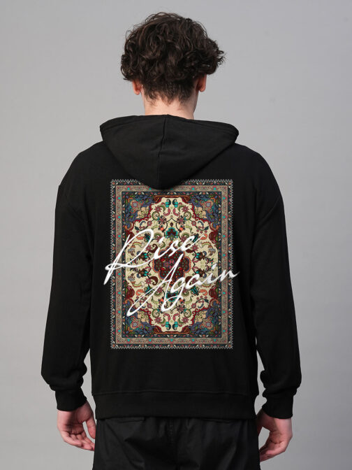 Rise Again Men Drop Shoulder Premium Terry Hoodie ? Motivational Oversized Streetwear Hoodie - Image 2