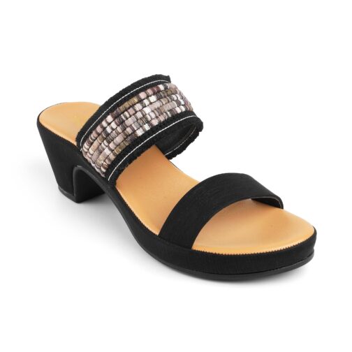 Little Wish Athn black women?s dress block heel sandals - Image 2