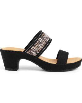 Little Wish Athn black women?s dress block heel sandals