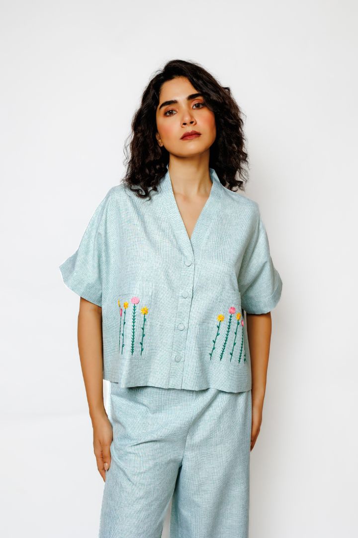 Relaxed Fit Sage Green Co-ord Lounge Set, Oversized Women's Loungewear - Image 2