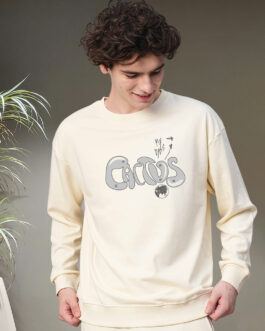 Cactus Men Drop Shoulder Premium Terry Sweatshirt ? Minimal Desert Street Look