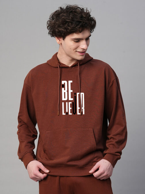 Faith And Flora Men Drop Shoulder Premium Terry Hoodie ? Floral Aesthetic Oversized Hoodie