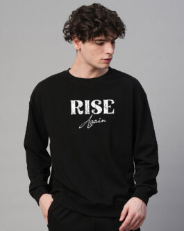 Rise Again Men Drop Shoulder Premium Terry Sweatshirt ? Motivational Streetwear Sweatshirt