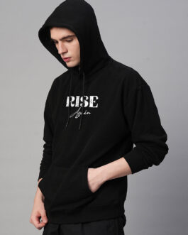 Rise Again Men Drop Shoulder Premium Terry Hoodie ? Motivational Oversized Streetwear Hoodie