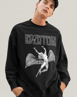 Angel Zeppelin Men Drop Shoulder Premium Terry Sweatshirt ? Rock Band Inspired Streetwear