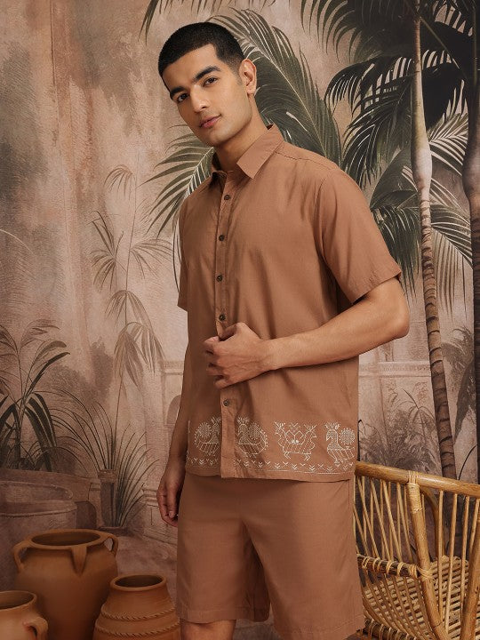 Pure Cotton Embroidered Hem Co-Ords