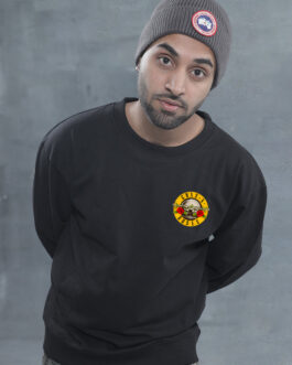 Guns and Roses Men Drop Shoulder Premium Terry Sweatshirt ? Rock Band Graphic Sweatshirt