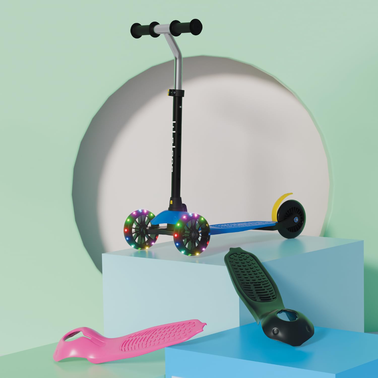 Adjustable Kids Kick Scooter with LED Light Wheels | Foldable 3-Wheel Scooter for Boys & Girls