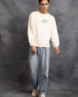 Nice To Me Men Drop Shoulder Premium Terry Sweatshirt ? Minimal Graphic Oversized Sweatshirt
