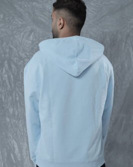 Solid Men Drop Shoulder Premium Terry Hoodie ? Sky Blue Trendy Oversized Hoodie