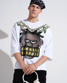 men?s white graphic print sweatshirt regular fit soft winter cotton wear