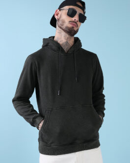 men?s olive casual hoodie with pockets stylish winter streetwear